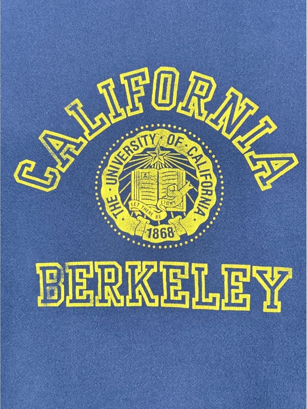 Vintage California Berkeley Sweatshirt Navy Blue Velva Sheen Adult XL